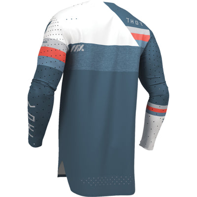 THOR SPORTMODE League Jersey Blue/White - Rear Left Side View