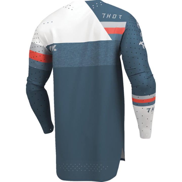 THOR SPORTMODE League Jersey Blue/White - Rear Right Side View