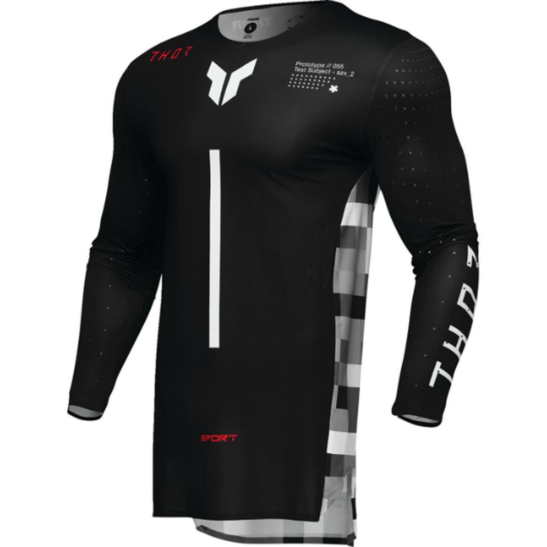THOR SPORTMODE Riot Jersey Black/Red - Front Left Side View