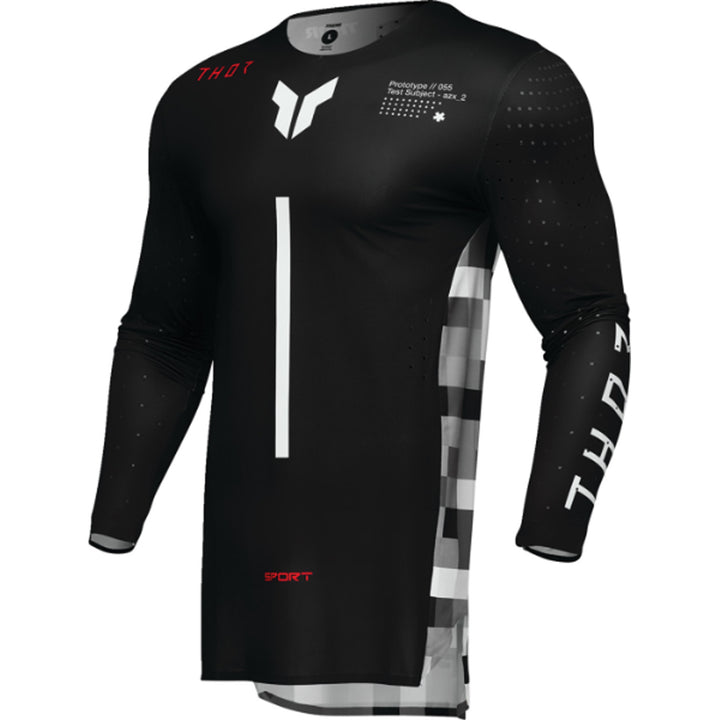THOR SPORTMODE Riot Jersey Black/Red - Front Left Side View