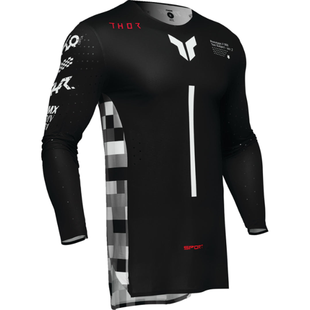 THOR SPORTMODE Riot Jersey Black/Red - Front Right Side View