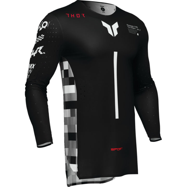 THOR SPORTMODE Riot Jersey Black/Red - Front Right Side View