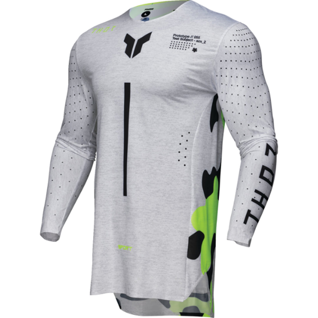 THOR SPORTMODE Riot Jersey White/Acid - Front Left Side View