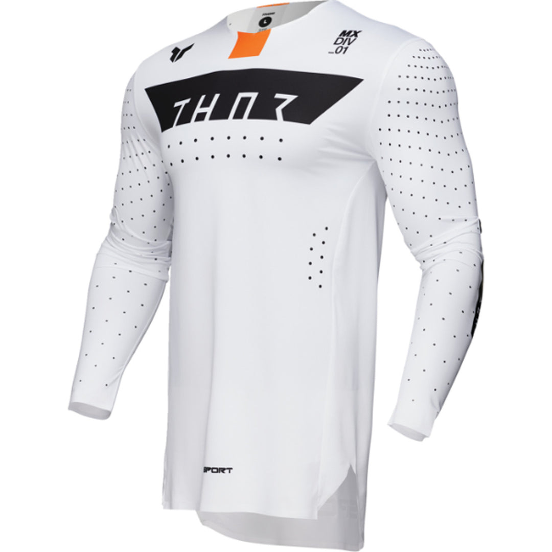 THOR SPORTMODE Rogue Jersey White/Orange - Front Left Side View