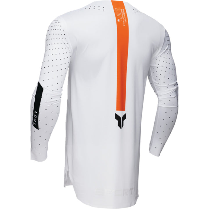 THOR SPORTMODE Rogue Jersey White/Orange - Rear Left Side View