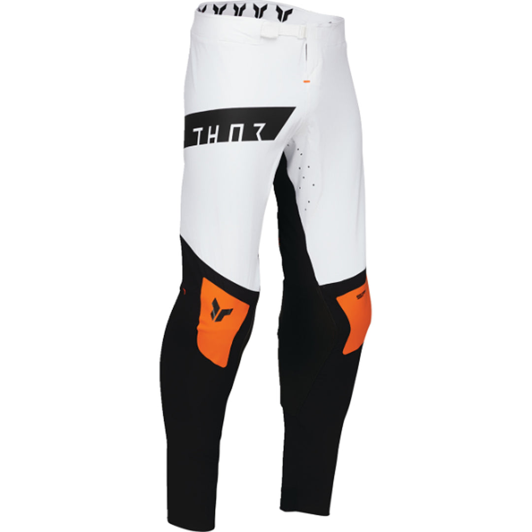 THOR SPORTMODE Rogue Pants White/Orange - Front Right Side View