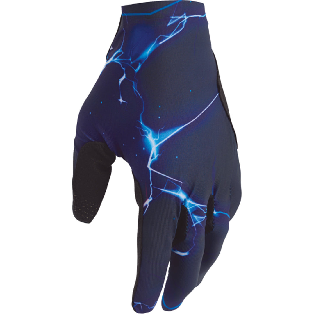 THOR SPORTMODE Surge Gloves Black/Blue - Angled Back of Hand View from Thumb Side