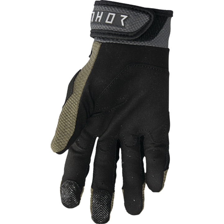 THOR Terrain Gloves Army/Charcoal - Palm View