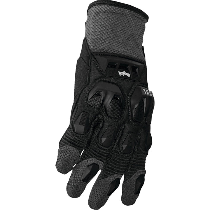 THOR Terrain Gloves Black/Charcoal - Side Back of Hand View