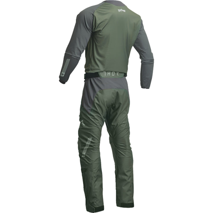 THOR Terrain Jersey Army/Charcoal - Rear View with Pants