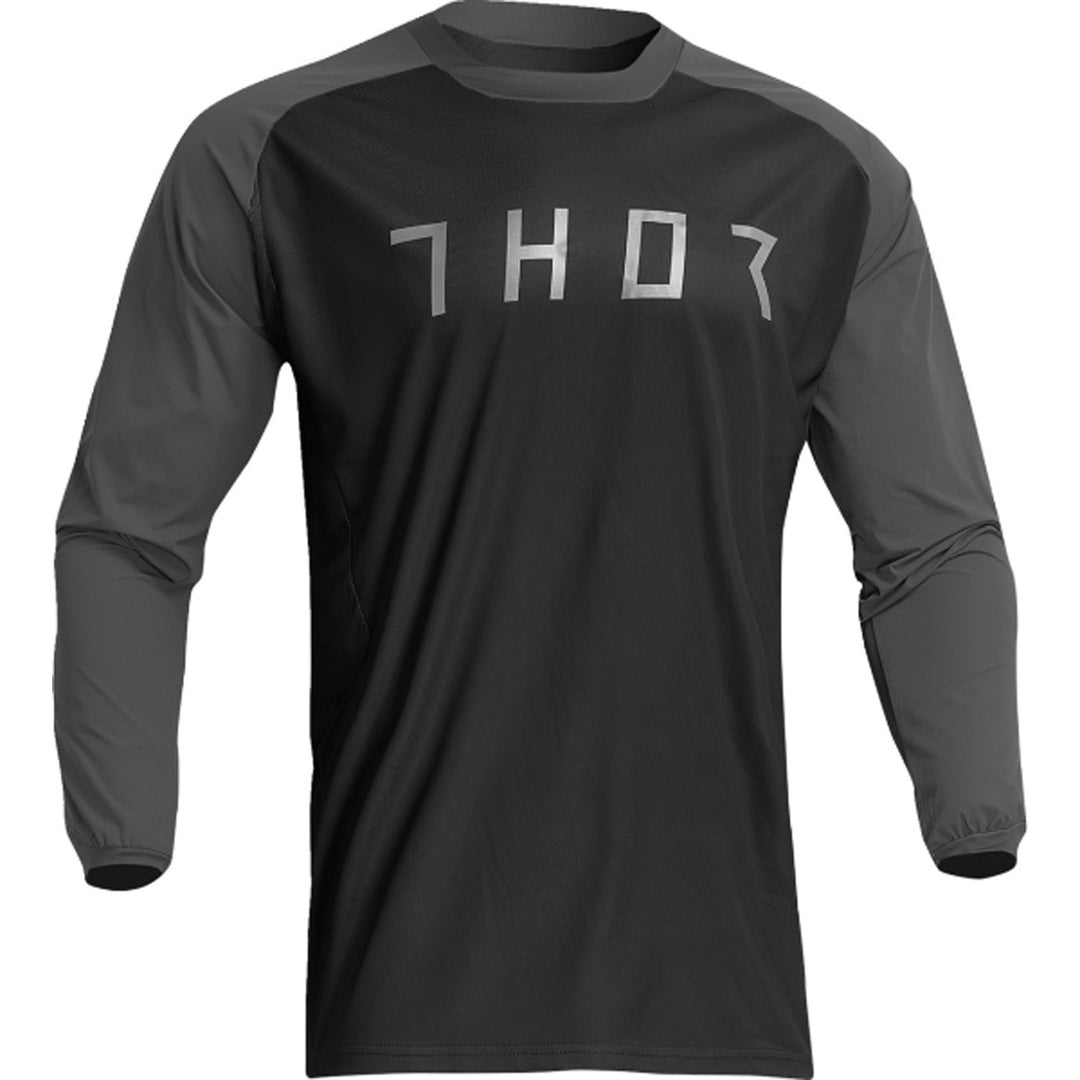 THOR Terrain Jersey Black/Charcoal - Front View