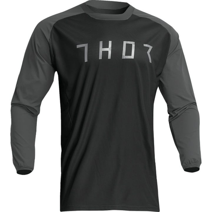 THOR Terrain Jersey Black/Charcoal - Front View