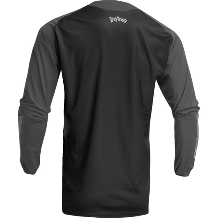 THOR Terrain Jersey Black/Charcoal - Rear View