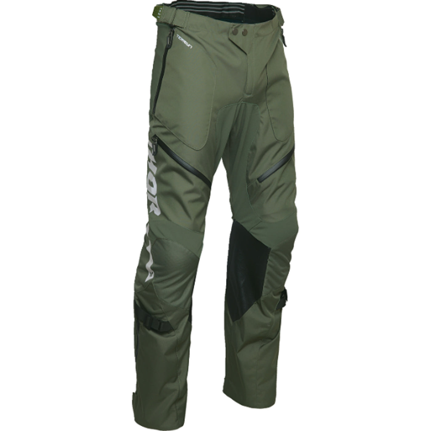 THOR Terrain Over-the-Boot Pants Army/Charcoal - Front View