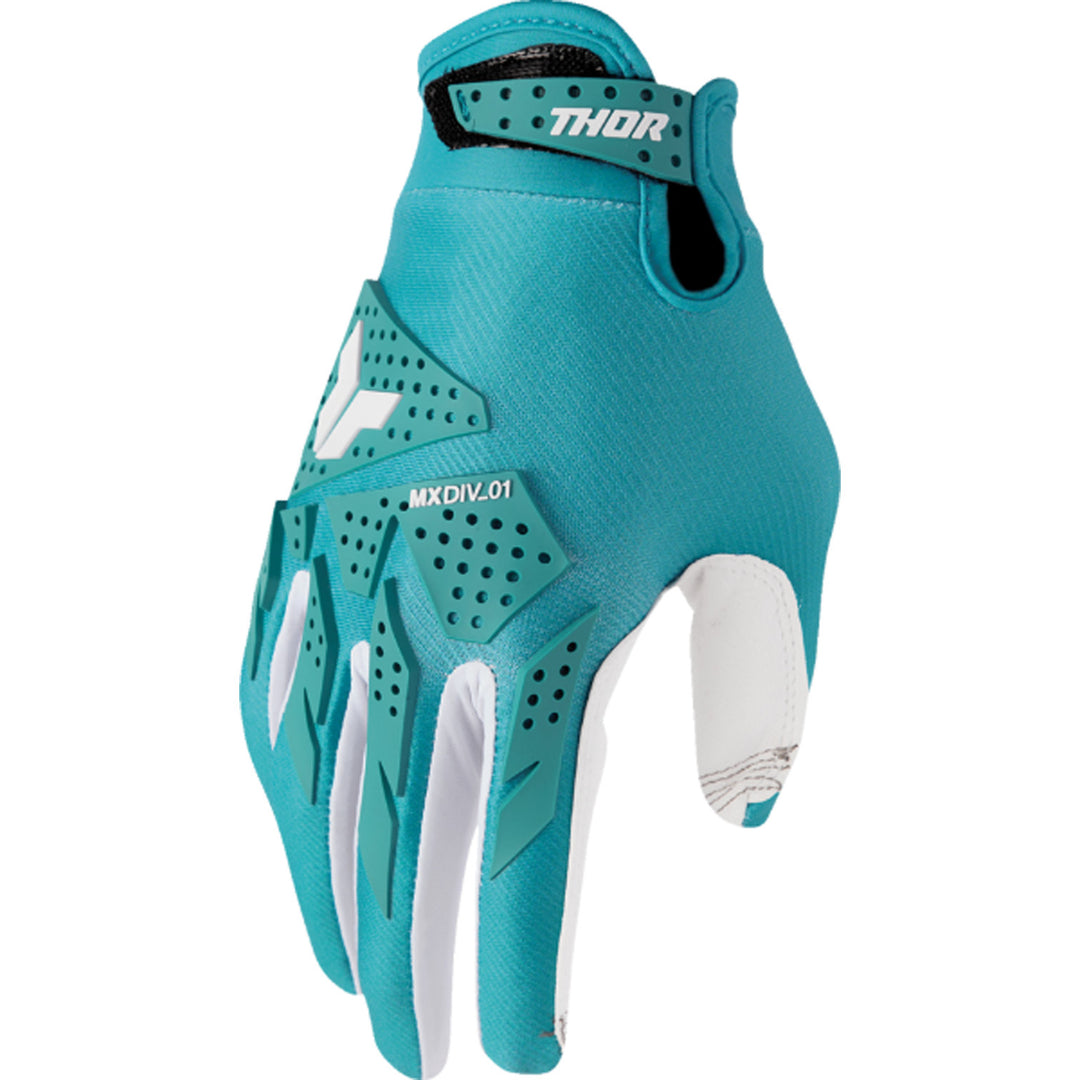 THOR Women's LAUNCHMODE XP Gloves Aqua - Back of Hand View