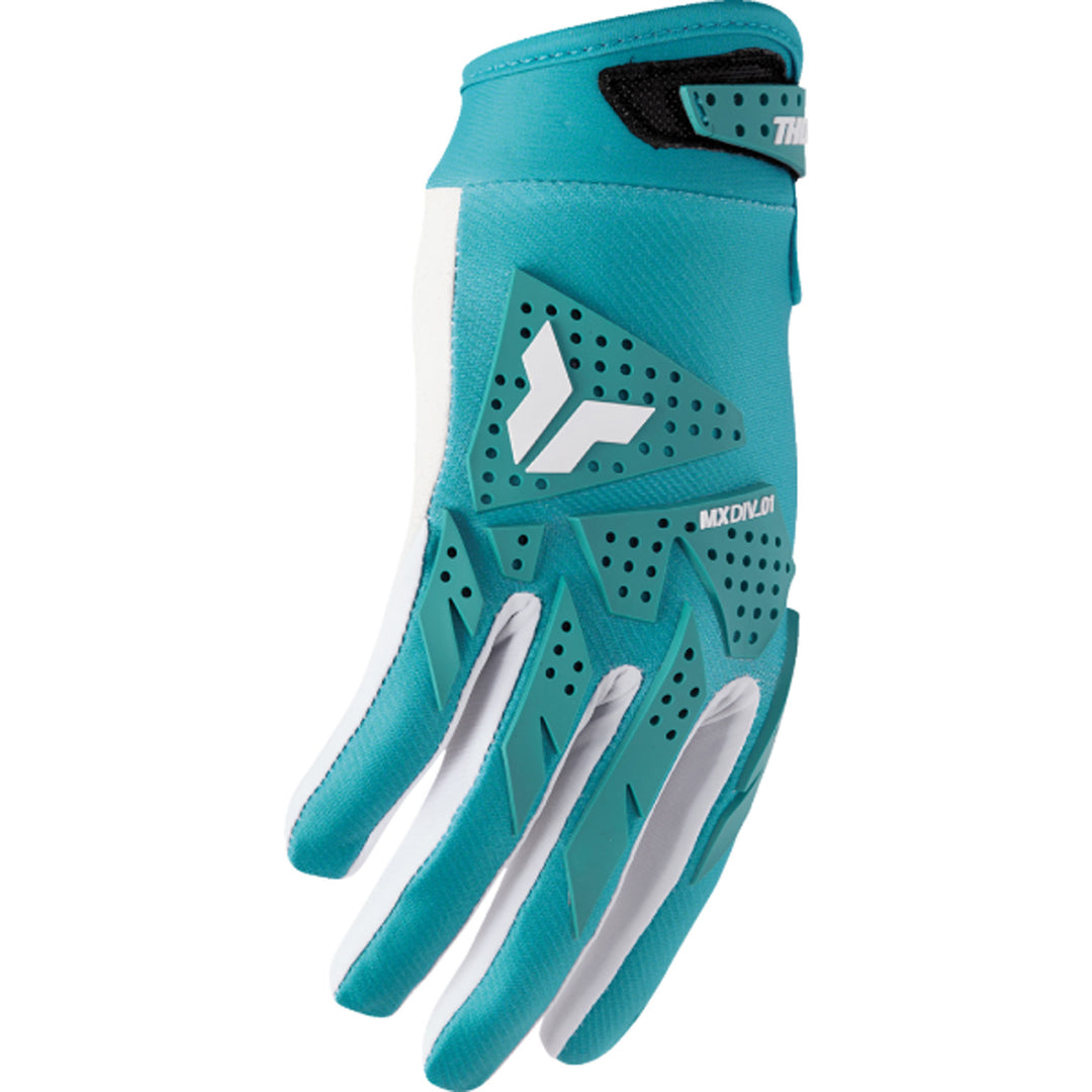 THOR Women's LAUNCHMODE XP Gloves Aqua - Side Back of Hand View