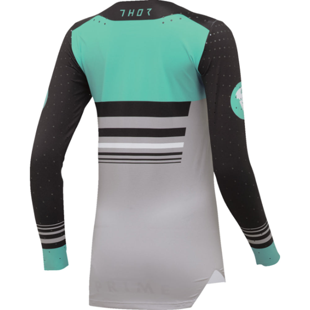 THOR Women's Prime Blaze Jersey Black/Mint - Rear View
