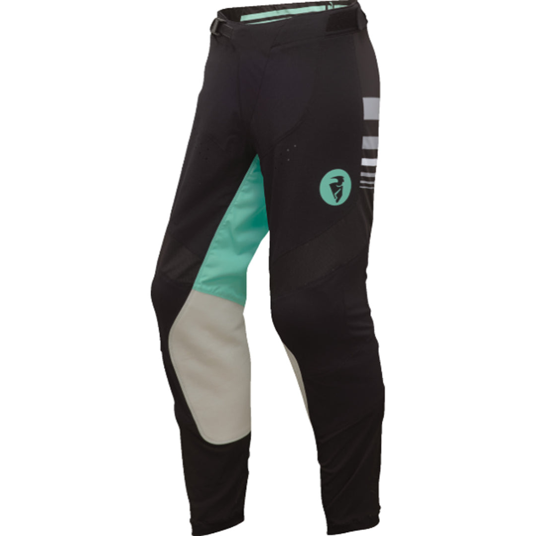 THOR Women's Prime Blaze Pants Black/Mint - Front View