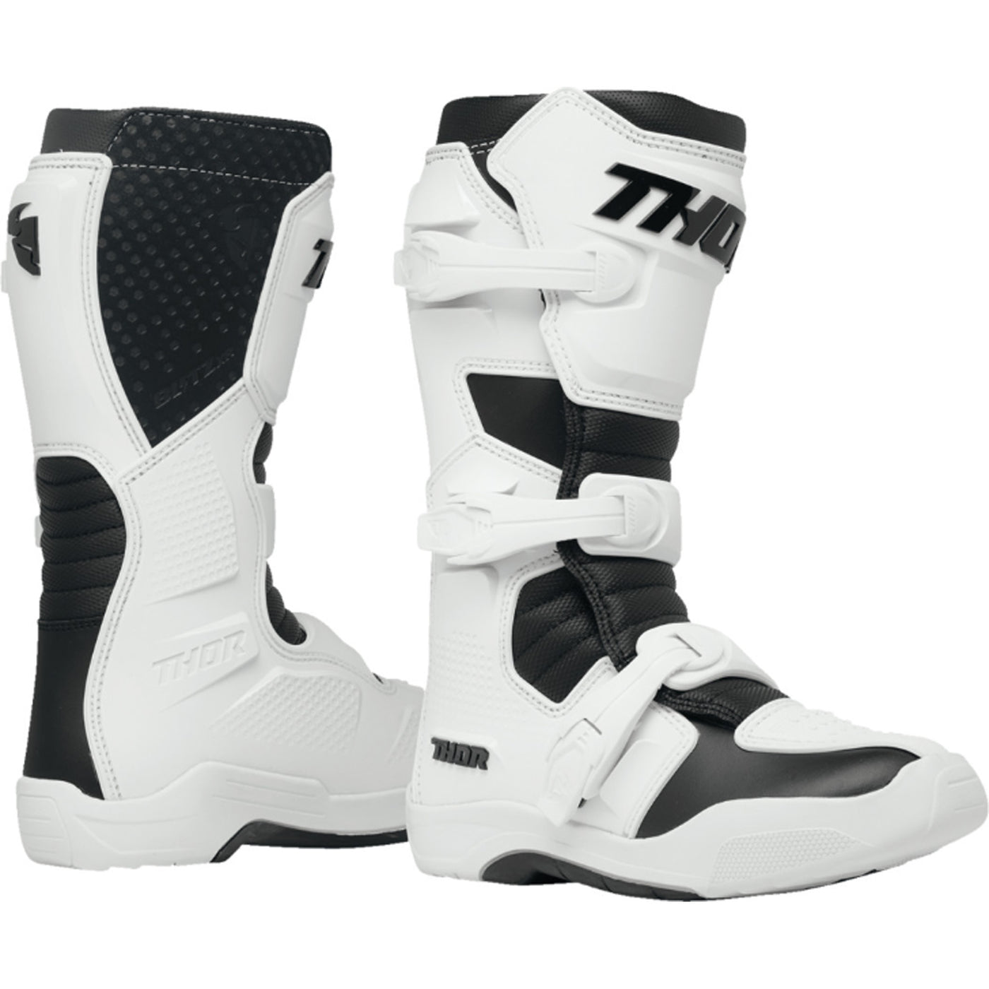 THOR Women's Blitz XR Boots White/Black - Side View of Pair