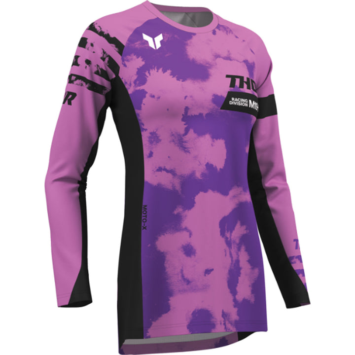THOR Women's LAUNCHMODE Bleach Jersey Black/Orchid - Front Right Side View