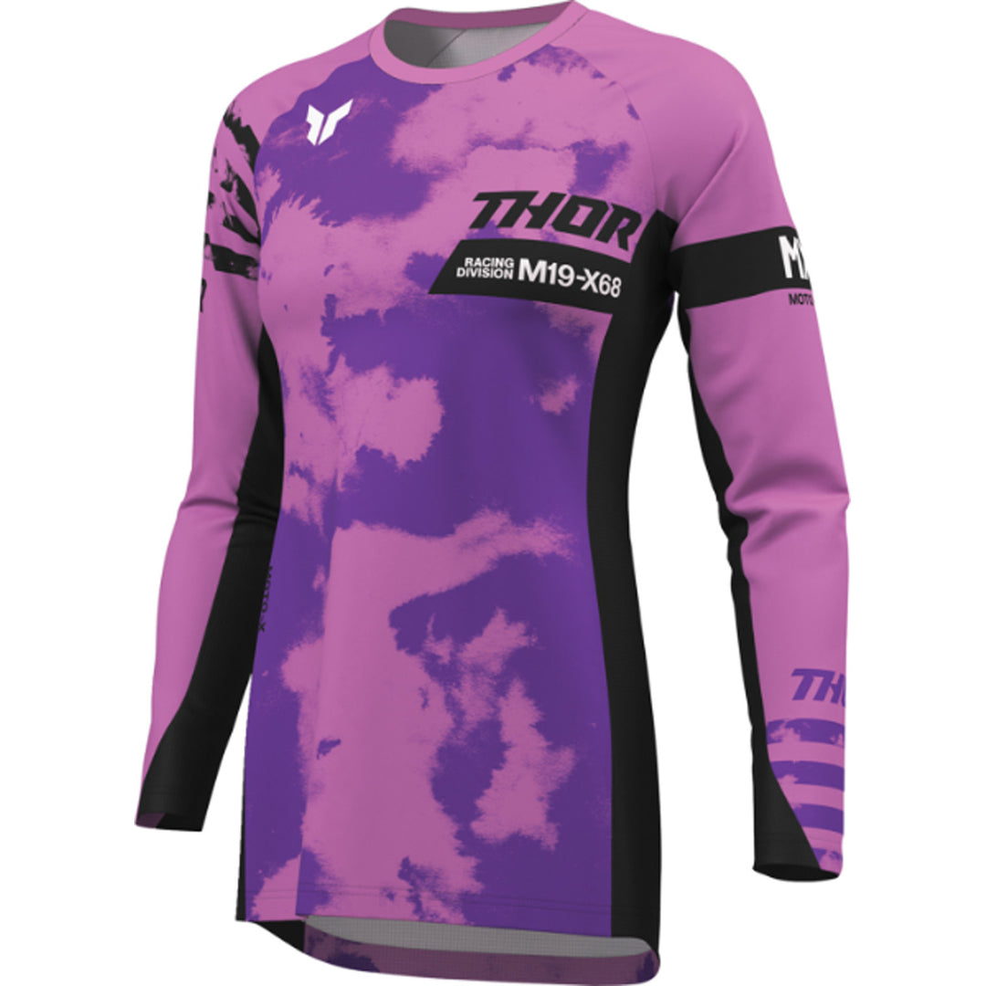 THOR Women's LAUNCHMODE Bleach Jersey Black/Orchid - Front Left Side View
