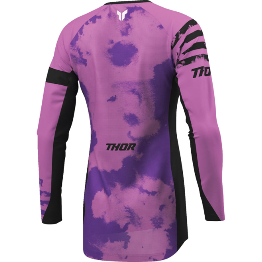 THOR Women's LAUNCHMODE Bleach Jersey Black/Orchid - Rear Right Side View
