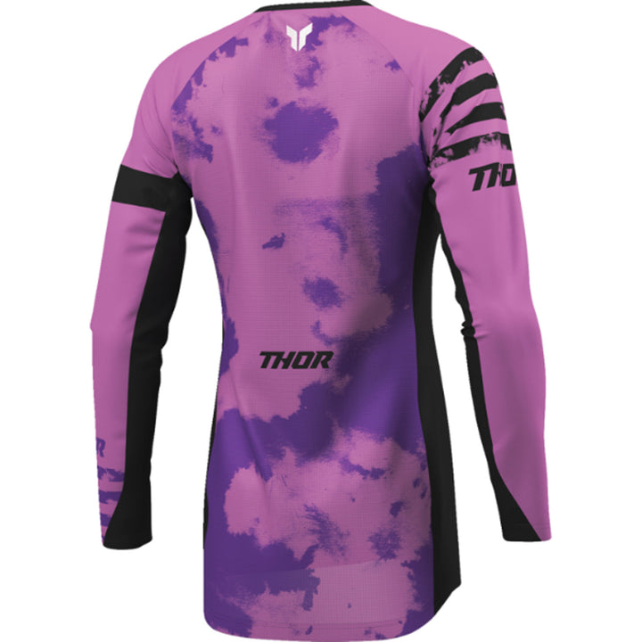 THOR Women's LAUNCHMODE Bleach Jersey Black/Orchid - Rear Right Side View