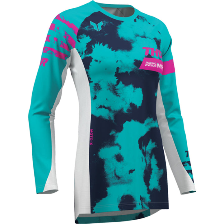 THOR Women's LAUNCHMODE Bleach Jersey White/Aqua - Front Right Side View