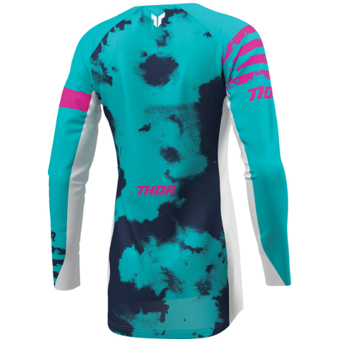 THOR Women's LAUNCHMODE Bleach Jersey White/Aqua - Rear Right Side View