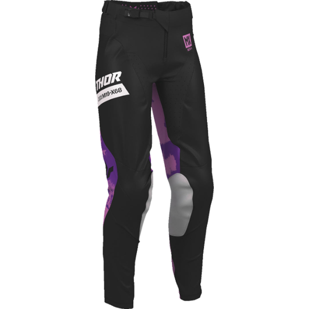 THOR Women's LAUNCHMODE Bleach Pants Black/Orchid - Front Right Side View