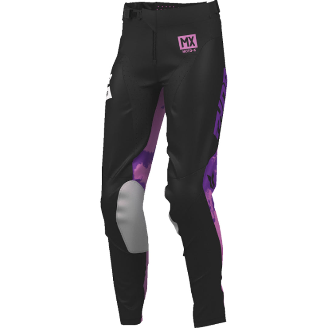 THOR Women's LAUNCHMODE Bleach Pants Black/Orchid - Front Left Side View