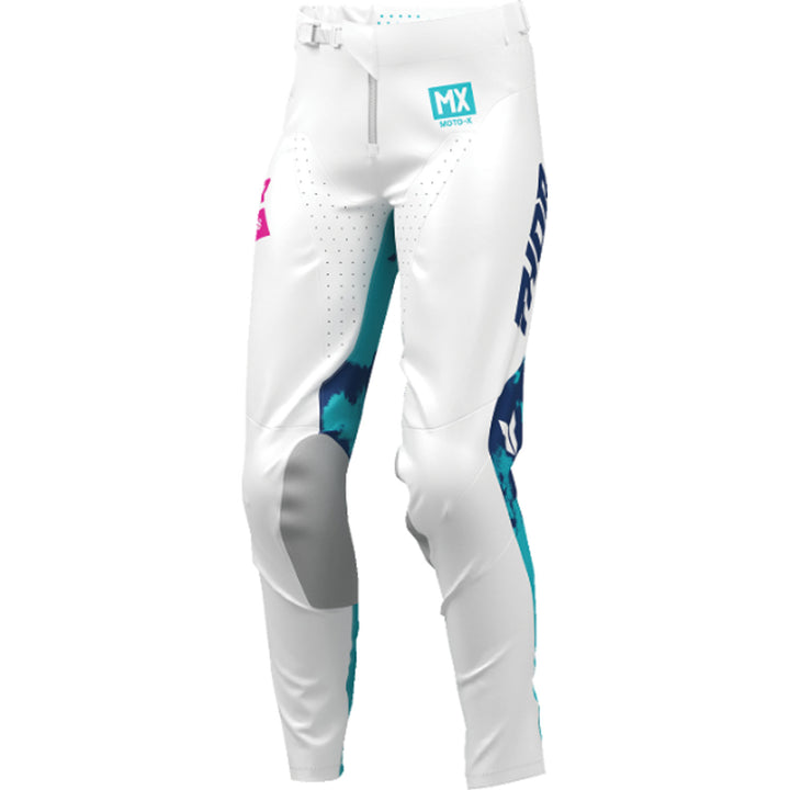 THOR Women's LAUNCHMODE Bleach Pants White/Aqua - Front Left Side View
