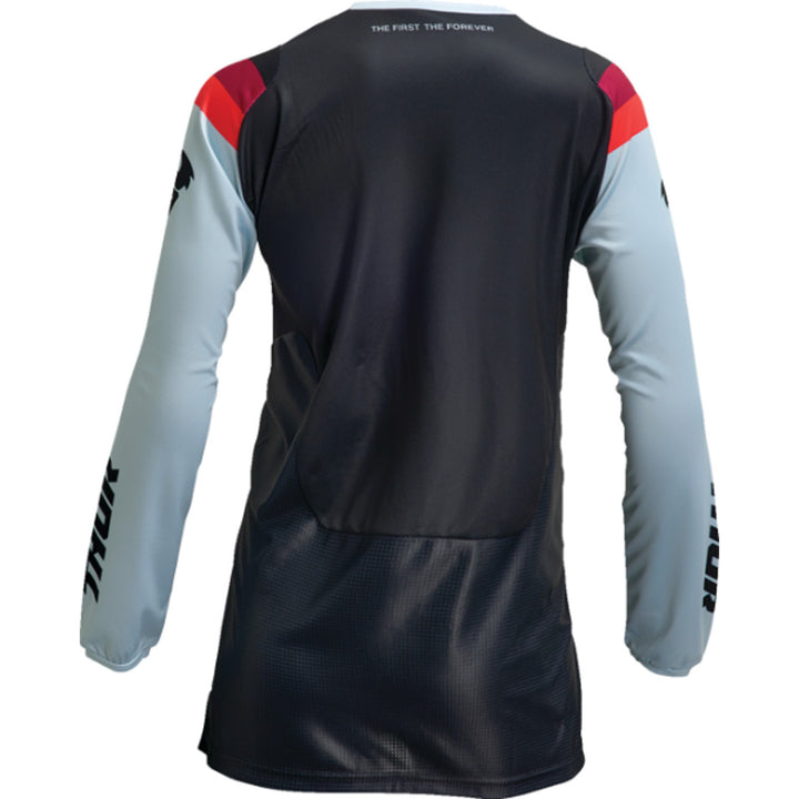 THOR Women's Pulse REV Jersey Black/Mint - Rear View