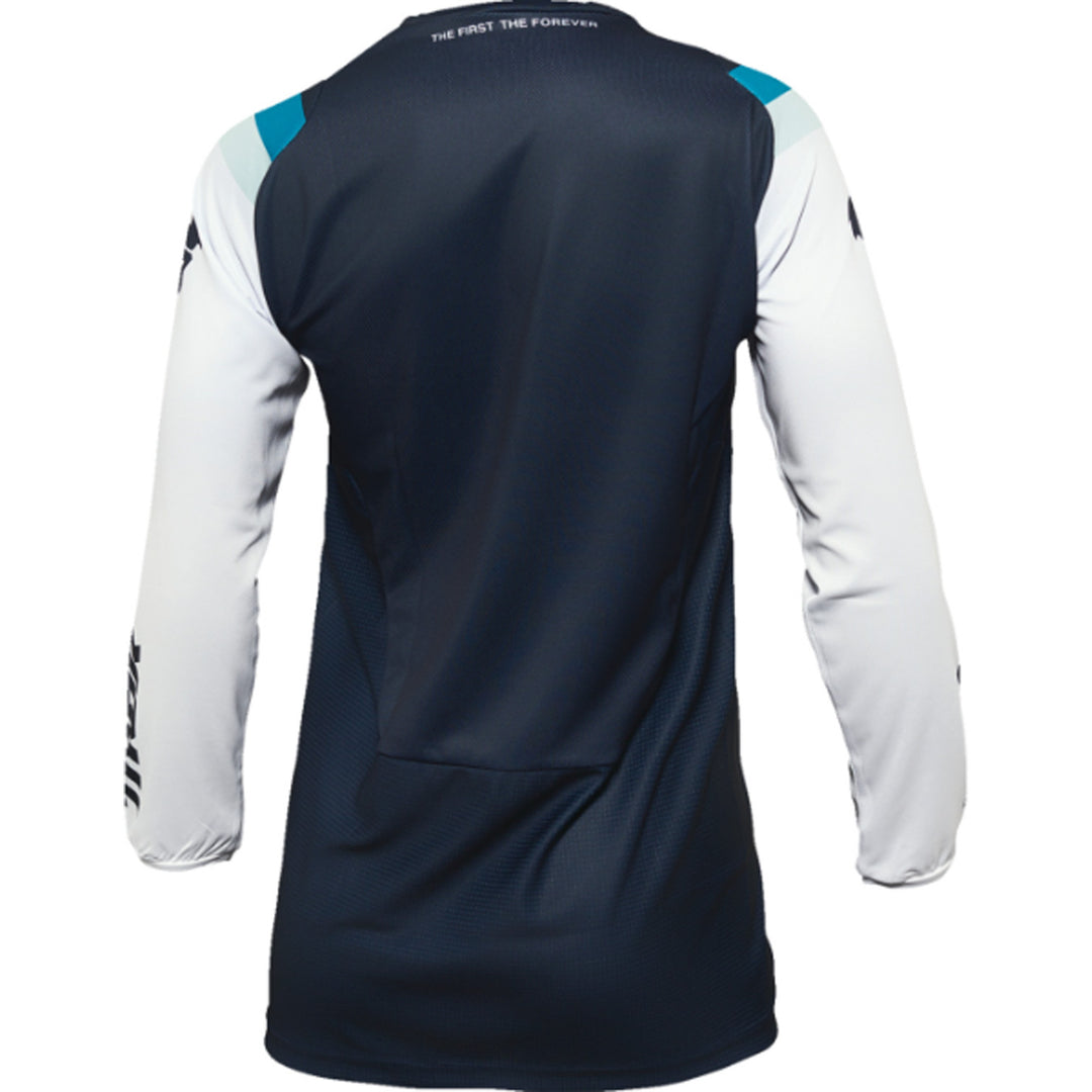 THOR Women's Pulse REV Jersey Midnight/White - Rear View