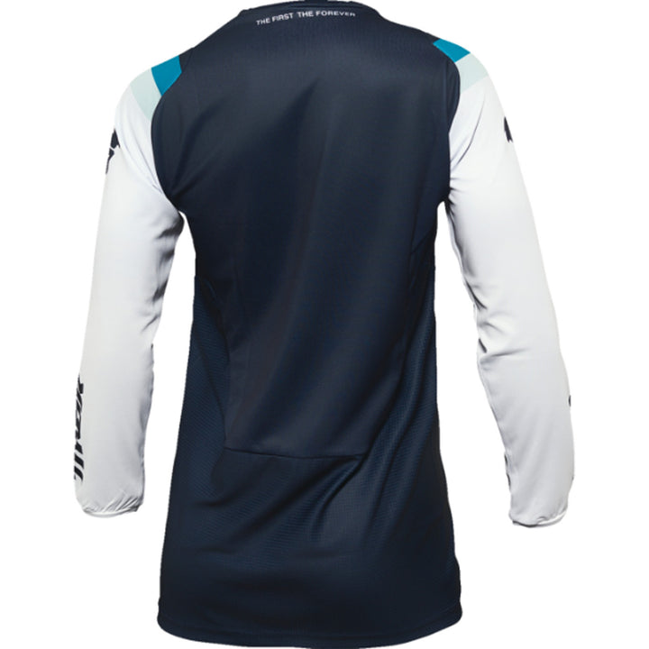THOR Women's Pulse REV Jersey Midnight/White - Rear View