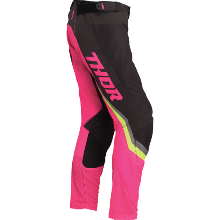 THOR Women's Pulse REV Pants Charcoal/Pink - Side View
