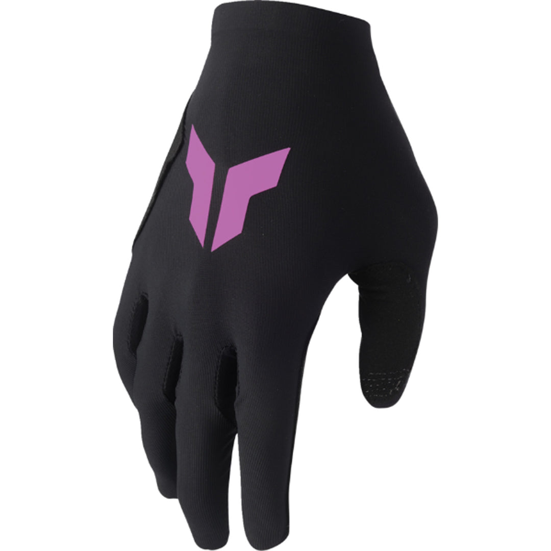 THOR Women's SPORTMODE Iconic Gloves Black/Orchid - Back of Hand View