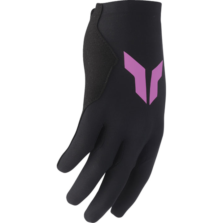 THOR Women's SPORTMODE Iconic Gloves Black/Orchid - Side Back of Hand View