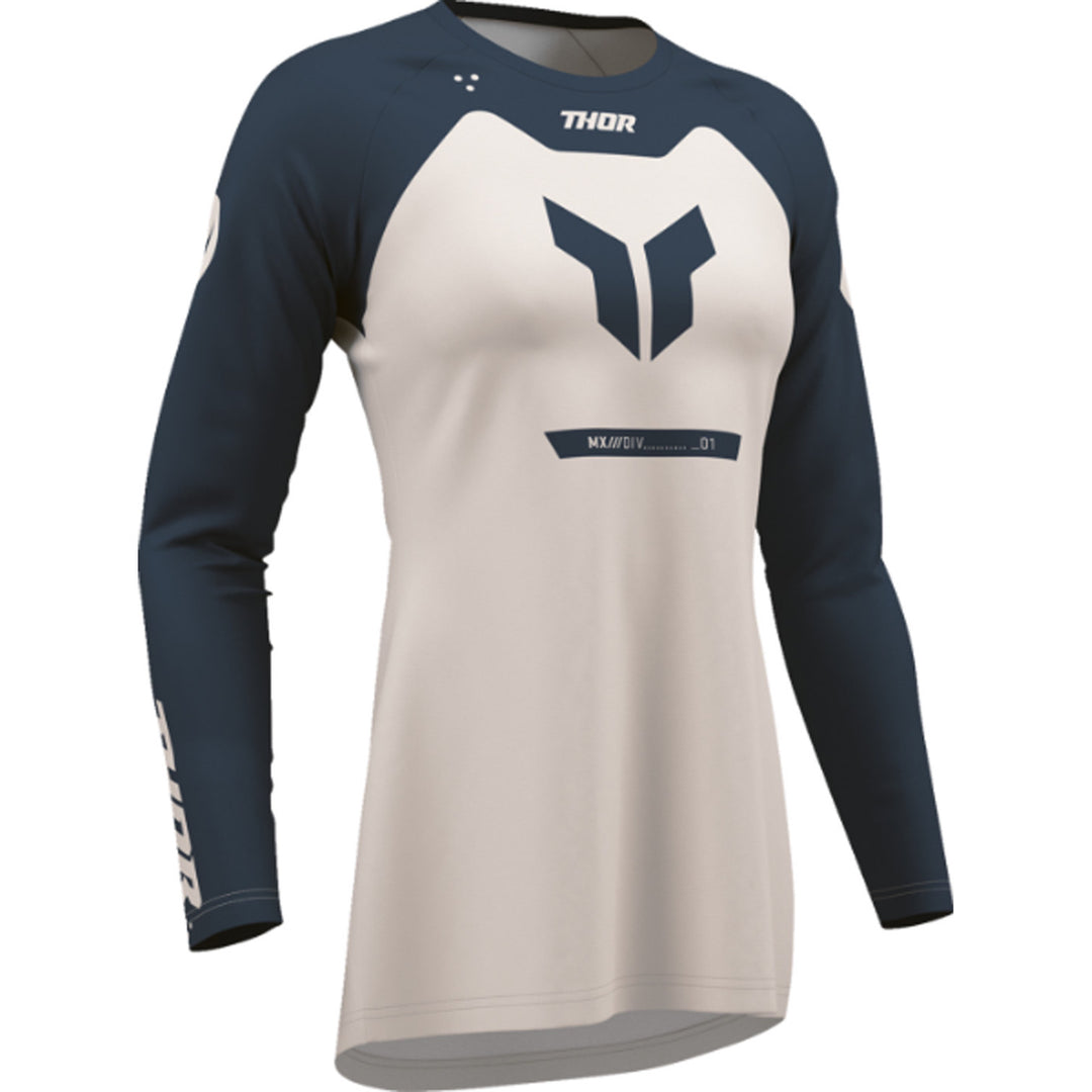 THOR Women's RIDEMODE Menace Jersey Midnight/Dust - Front Right Side View