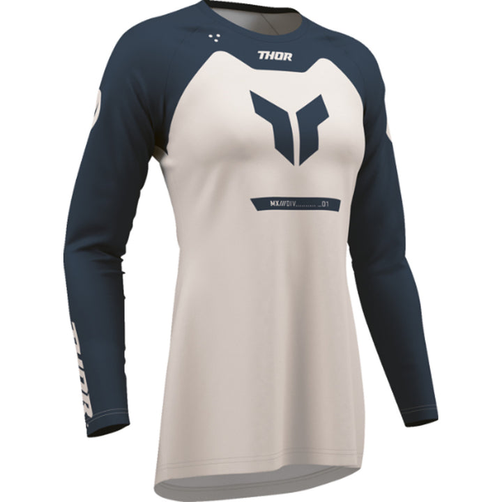 THOR Women's RIDEMODE Menace Jersey Midnight/Dust - Front Right Side View