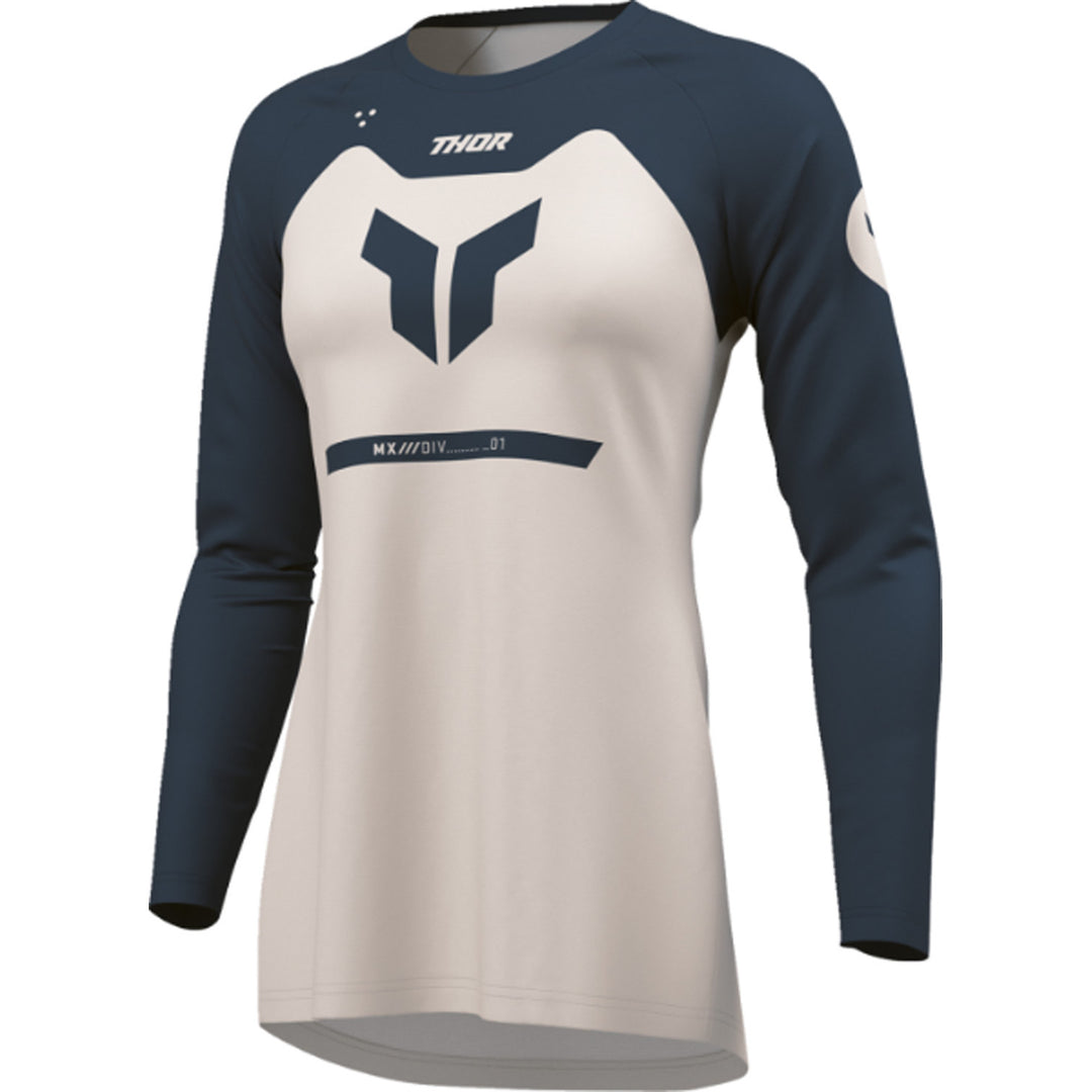 THOR Women's RIDEMODE Menace Jersey Midnight/Dust - Front Left Side View