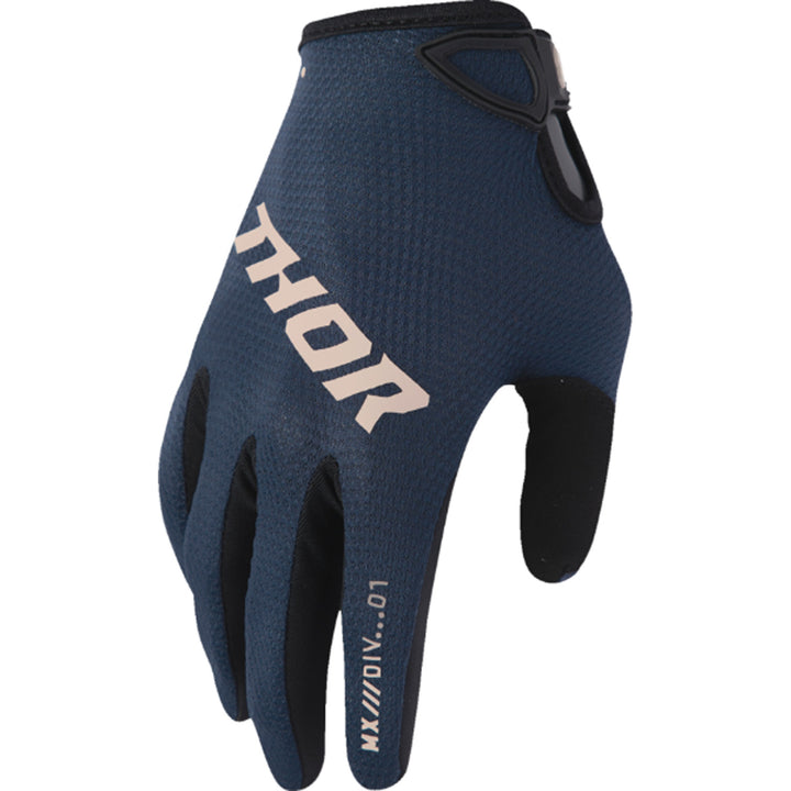 THOR Women's RIDEMODE Static Gloves Midnight - Back of Hand View