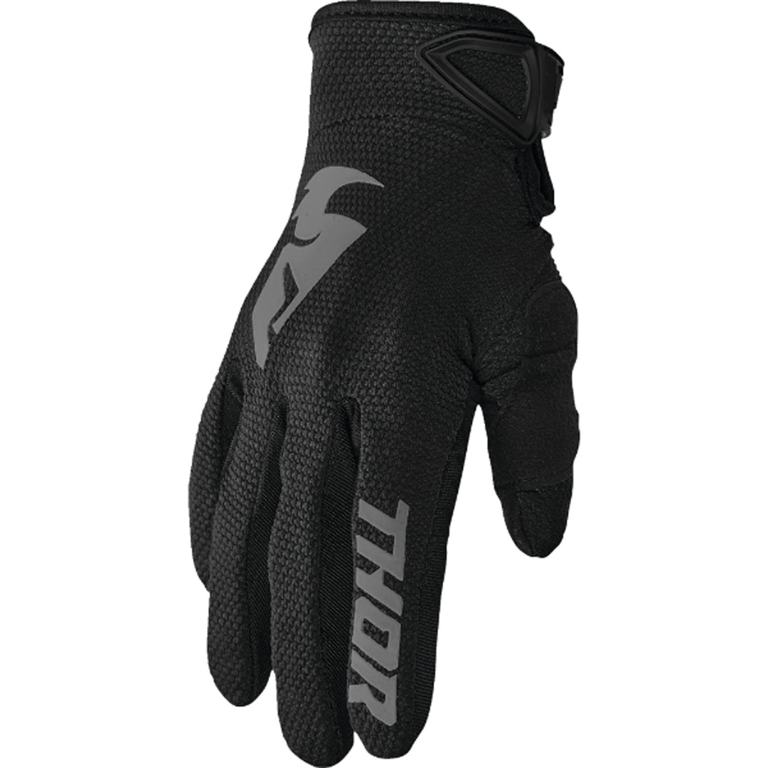 THOR Women's Sector Gloves Black/Gray - Back of Hand View