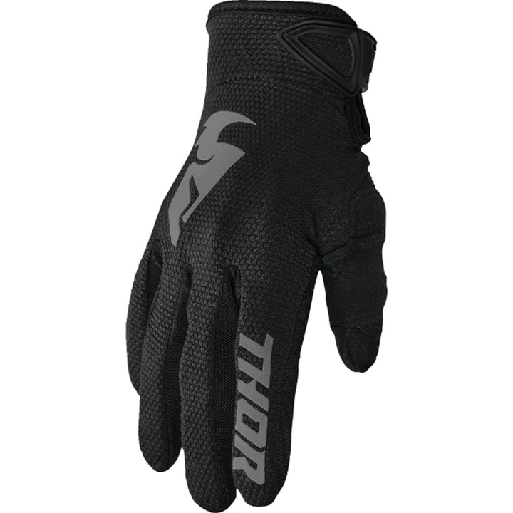 THOR Women's Sector Gloves Black/Gray - Back of Hand View