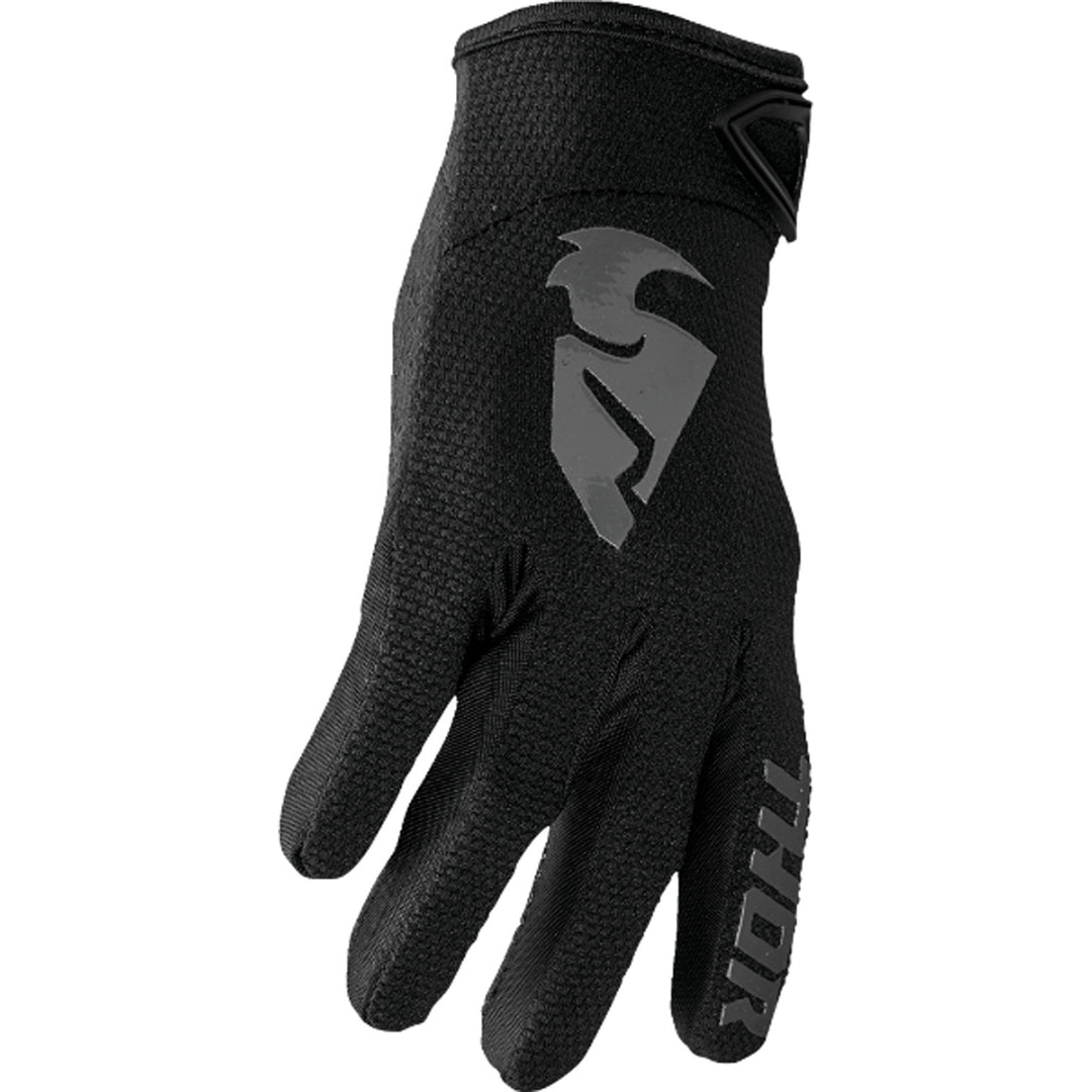 THOR Women's Sector Gloves Black/Gray - Side Back of Hand View