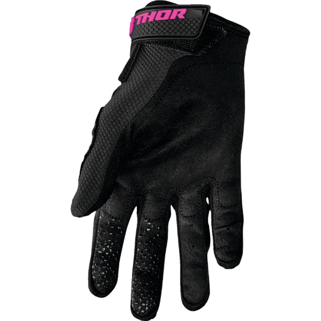 THOR Women's Sector Gloves Black/Pink - Palm View