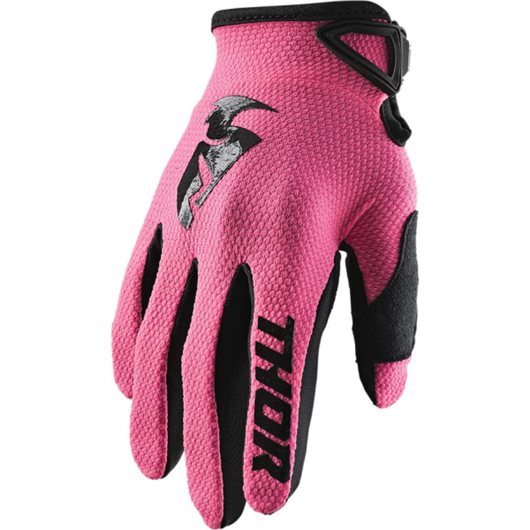 THOR Women's Sector Gloves Pink/Black - Back of Hand View