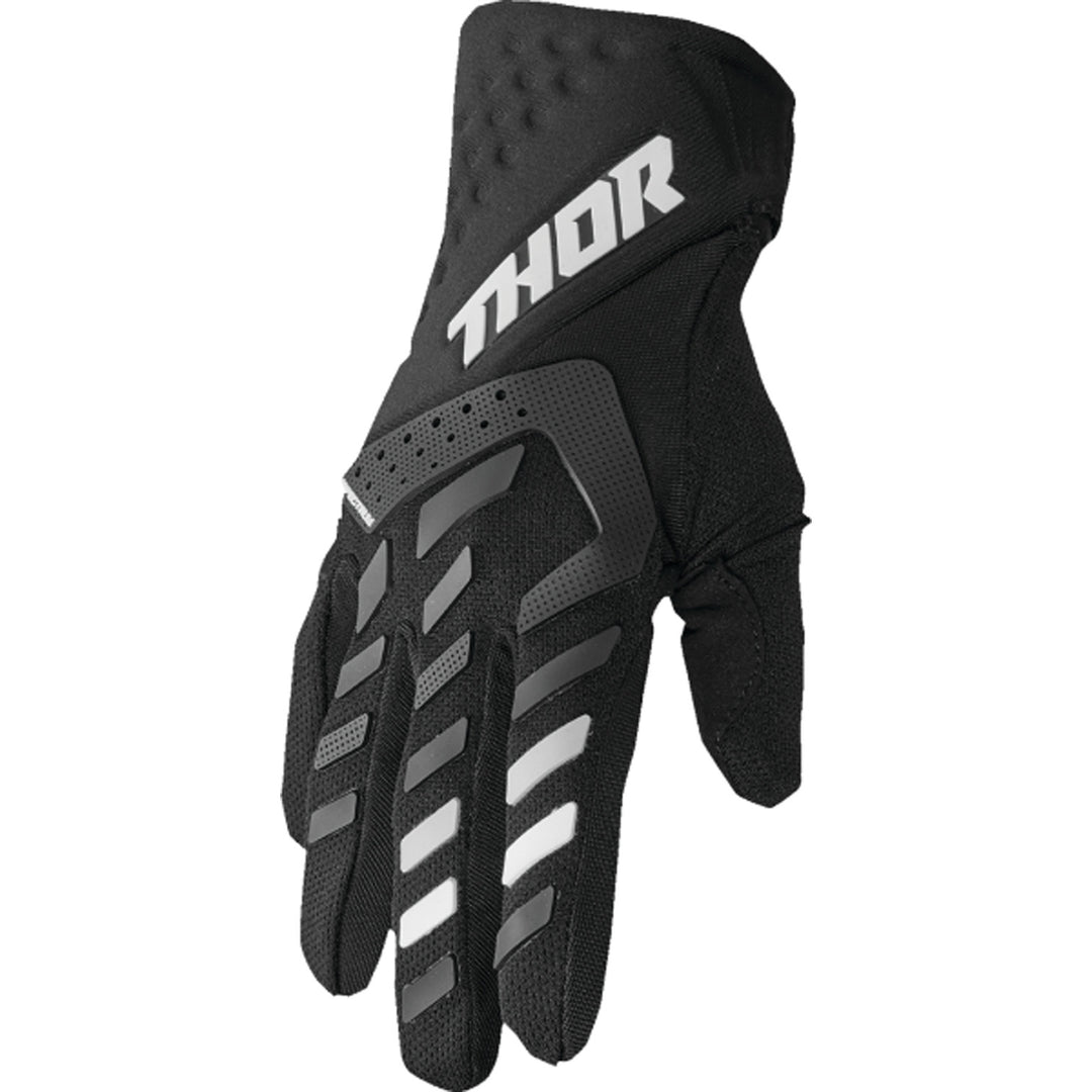 THOR Women's Spectrum Gloves Black/White - Back of Hand View