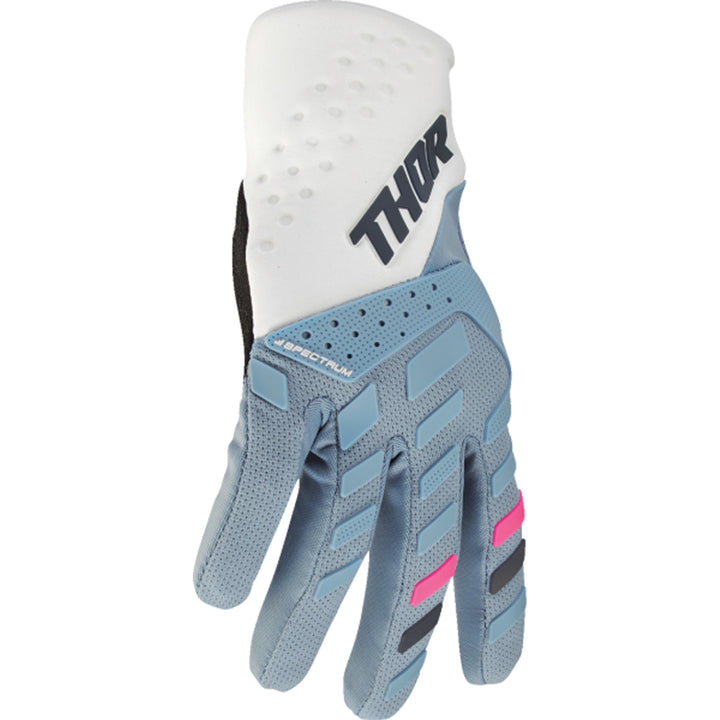 THOR Women's Spectrum Gloves Starlight Blue/White - Side Back of Hand View