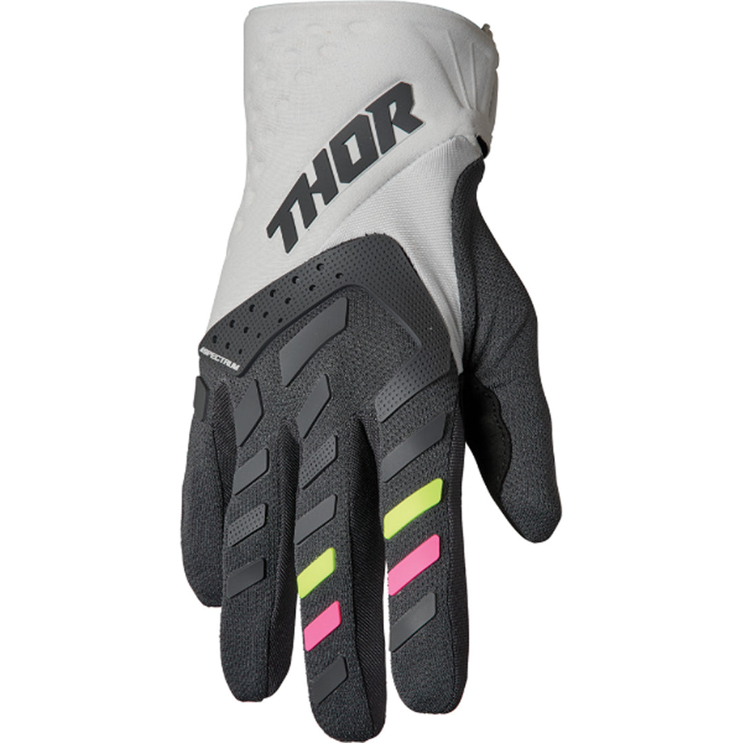 THOR Women's Spectrum Gloves Light Gray/Charcoal - Back of Hand View